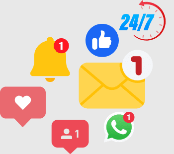 Notificaciones de WhatsApp, Gmail, Facebook, Instagram las 24hs.