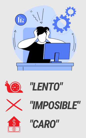 Lidiar con una persona técnica a lo que todo le dice que no. Todo es lento, imposible, o caro.