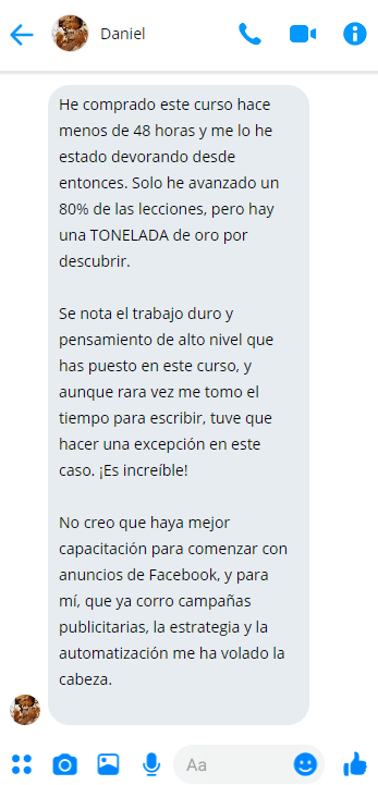 Testimonial - Testimonio Daniel Pereyra sobre el curso Flujo de Tráfico Infinito, comentario