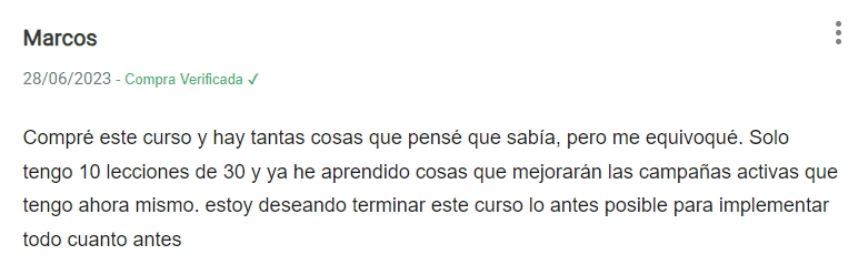 classyfunnels - testimonial - opinión del Plan de Ejecución Rápida "Flujo de Tráfico Infinito"