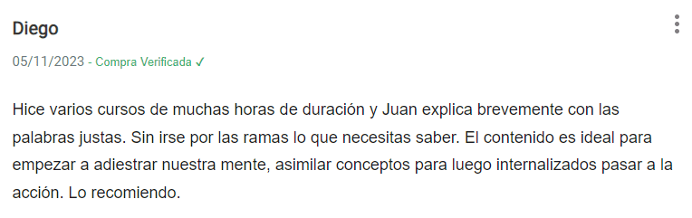 Testimonial - Tu primer embudo de venta - classyfunnels
