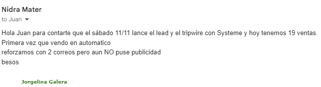 Testimonial - Tu primer embudo de venta - classyfunnels