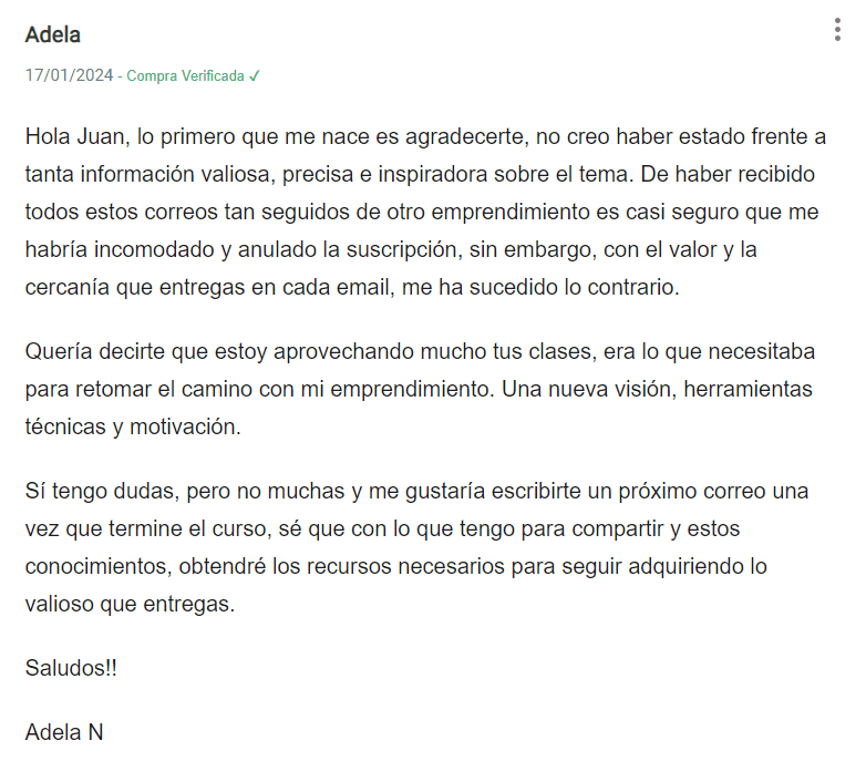 Testimonial - Tu primer embudo de venta - classyfunnels