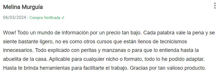 Testimonial - Testimonio - Opinión del Curso Crea una Oferta Irresistible de classyfunnels - ¿Vale la pena?